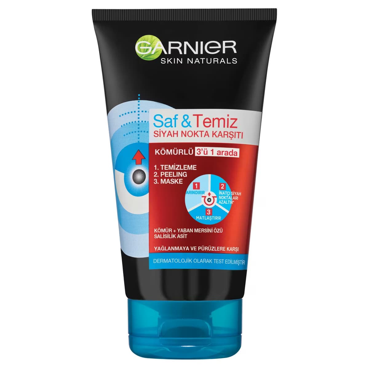Garnier Peeling Maske Siyah Nokta Karşıtı Kömürlü 3'ü 1 arada 1 Adet