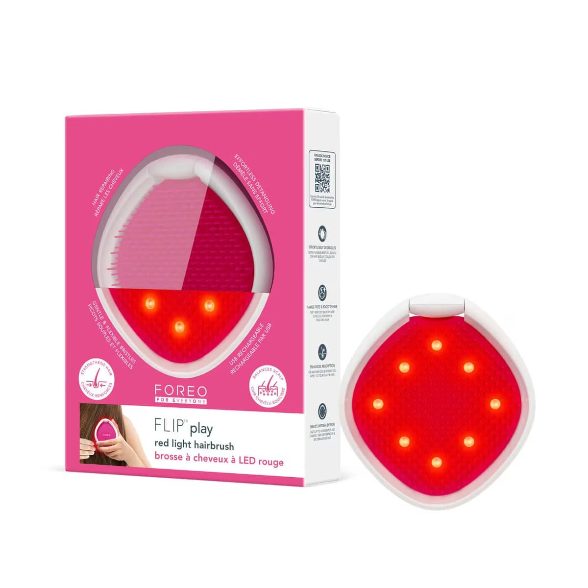 Foreo Flip Play Kırmızı Işıklı Saç Fırçası Cherry Up 1 Adet
