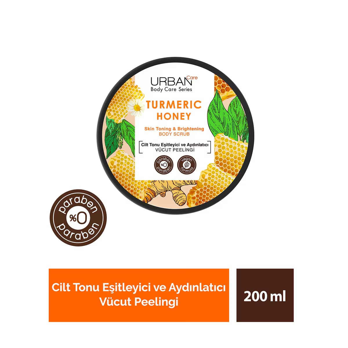 Urban Care Turmeric Honey Cilt Tonu Esitleyici ve Aydınlatıcı Vücut Peelingi 200 ml