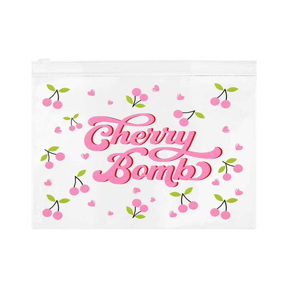 Eklips Cherry Baskılı Şeffaf Clutch Çanta - Gratis