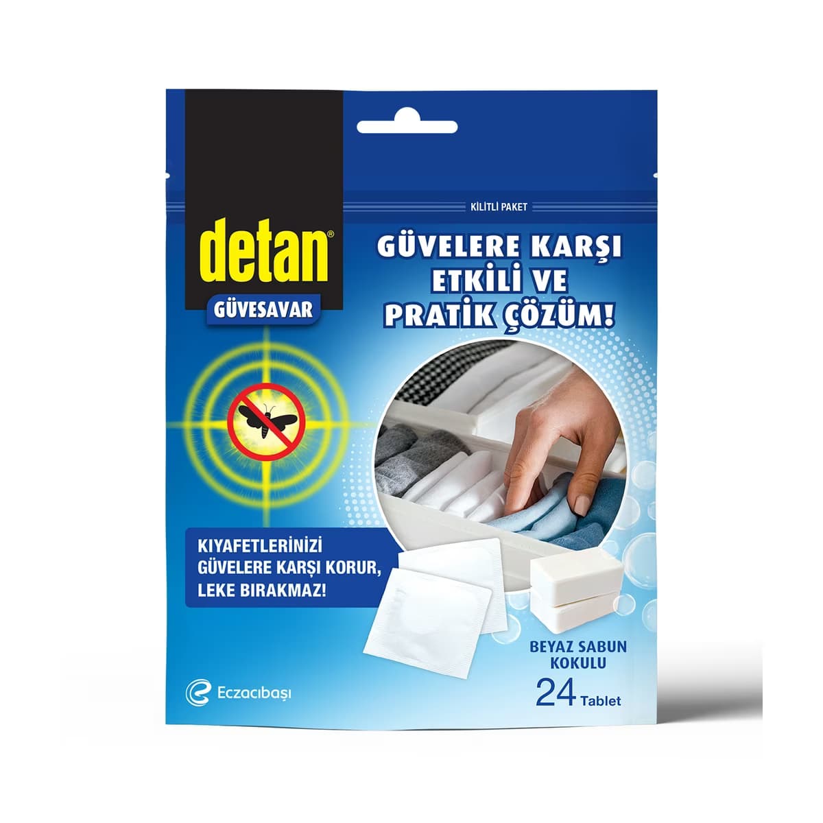 Detan Güvesavar Beyaz Sabun Kokulu Tablet 24'lü - Gratis