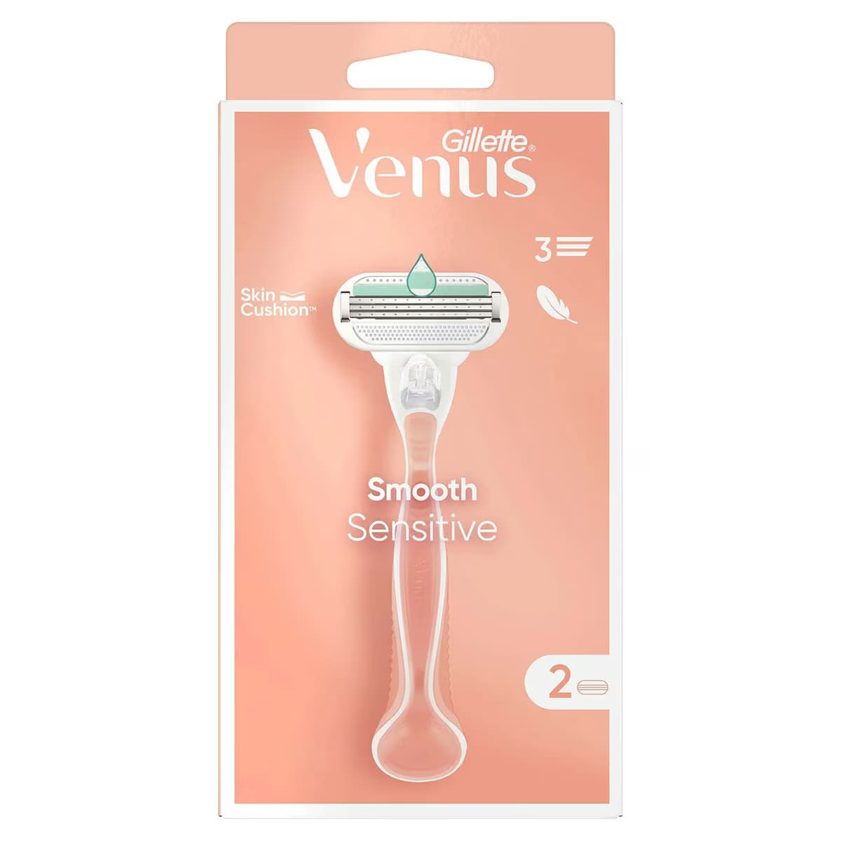 Gillette Venus Smooth Sensitive Tıraş Makinesi + 2 Adet Yedek Başlık