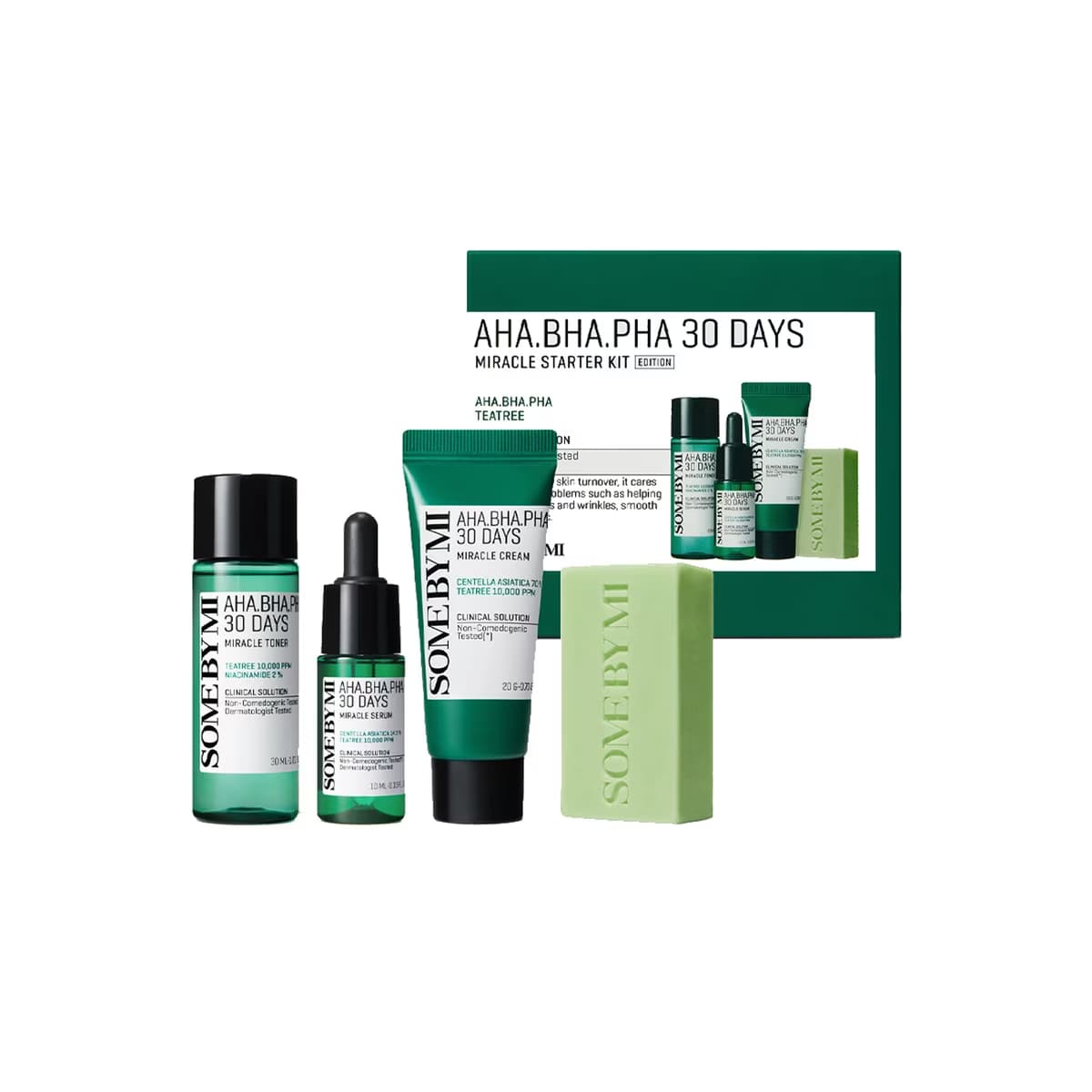 Some By Mi AHA BHA PHA Seyahat Bakım Seti (Tonik 30 ml, Serum 10 ml, Krem 20 gr, Sabun 30 gr) - Gratis