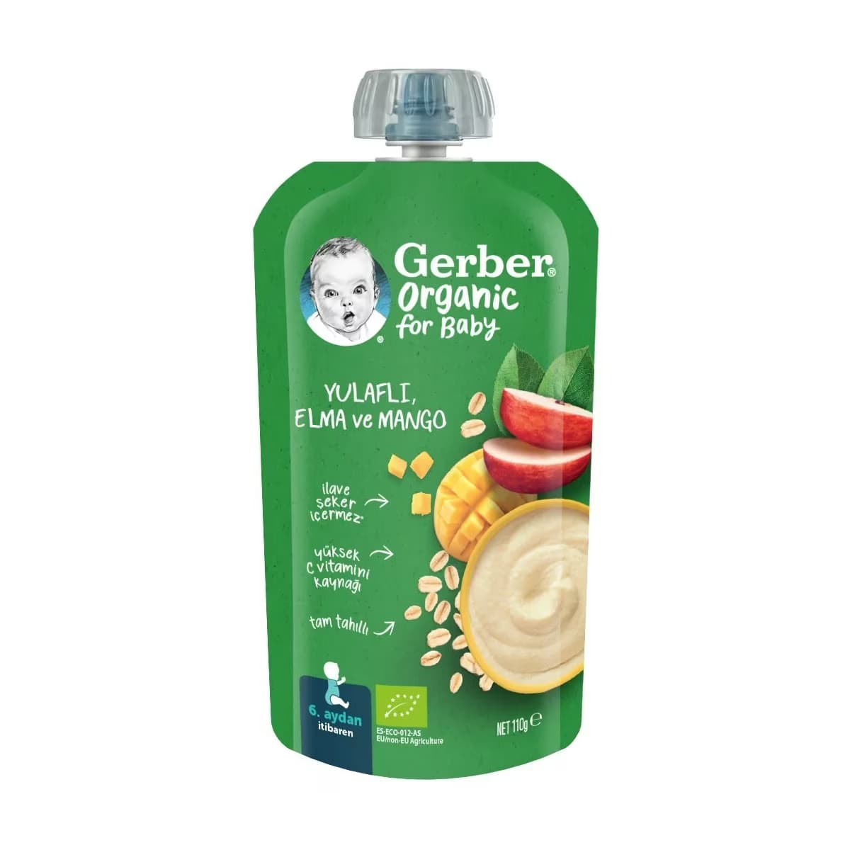 Gerber Organik Yulaflı Elma Ve Mango Püresi 110 gr