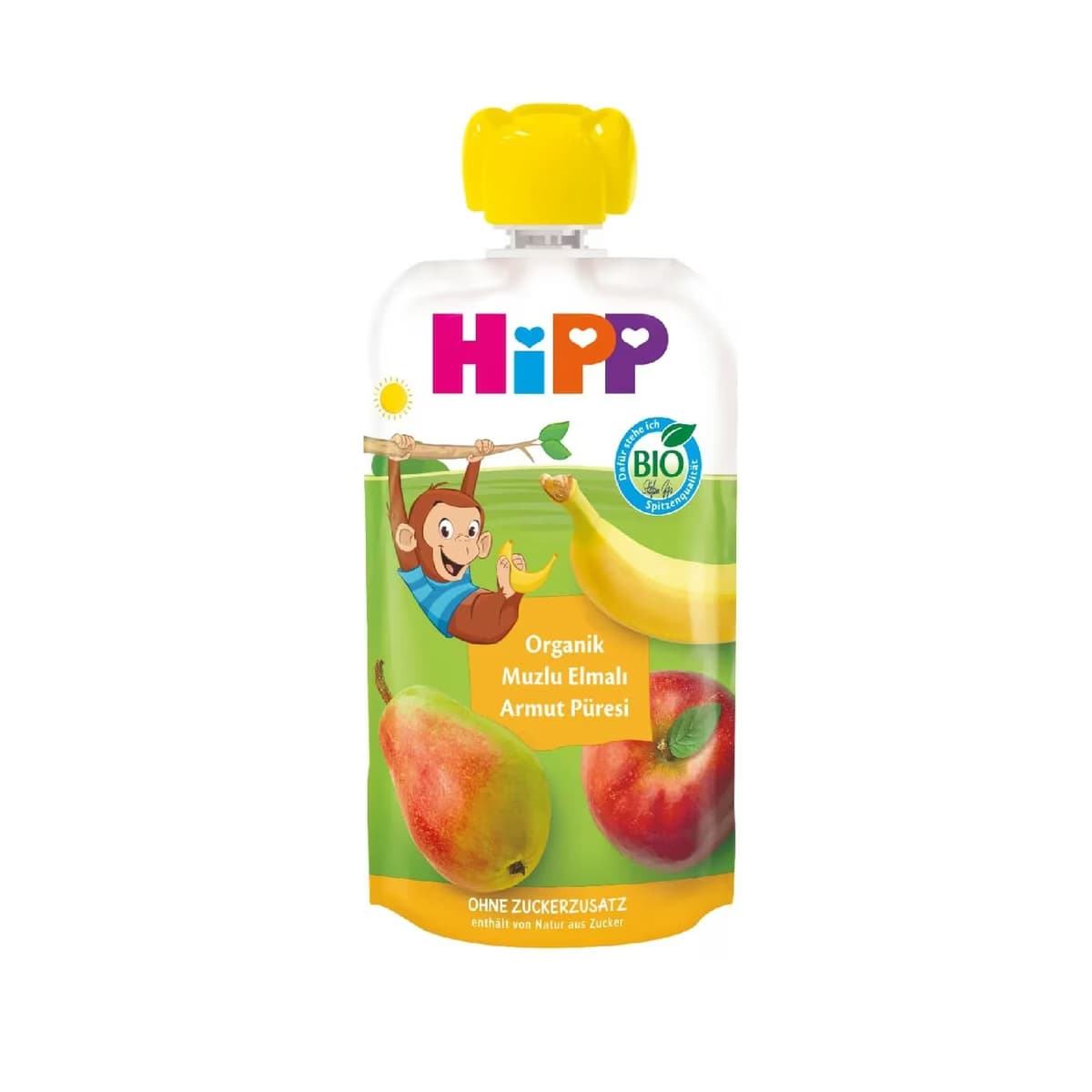 Hipp Organik Muzlu Elmalı Armutlu Meyve Püresi 100 gr
