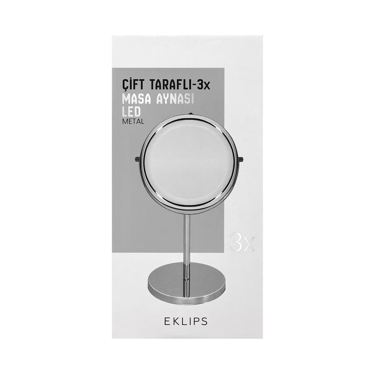 Eklips Metal Çift Taraflı 3X Masa Aynası Led - Gratis