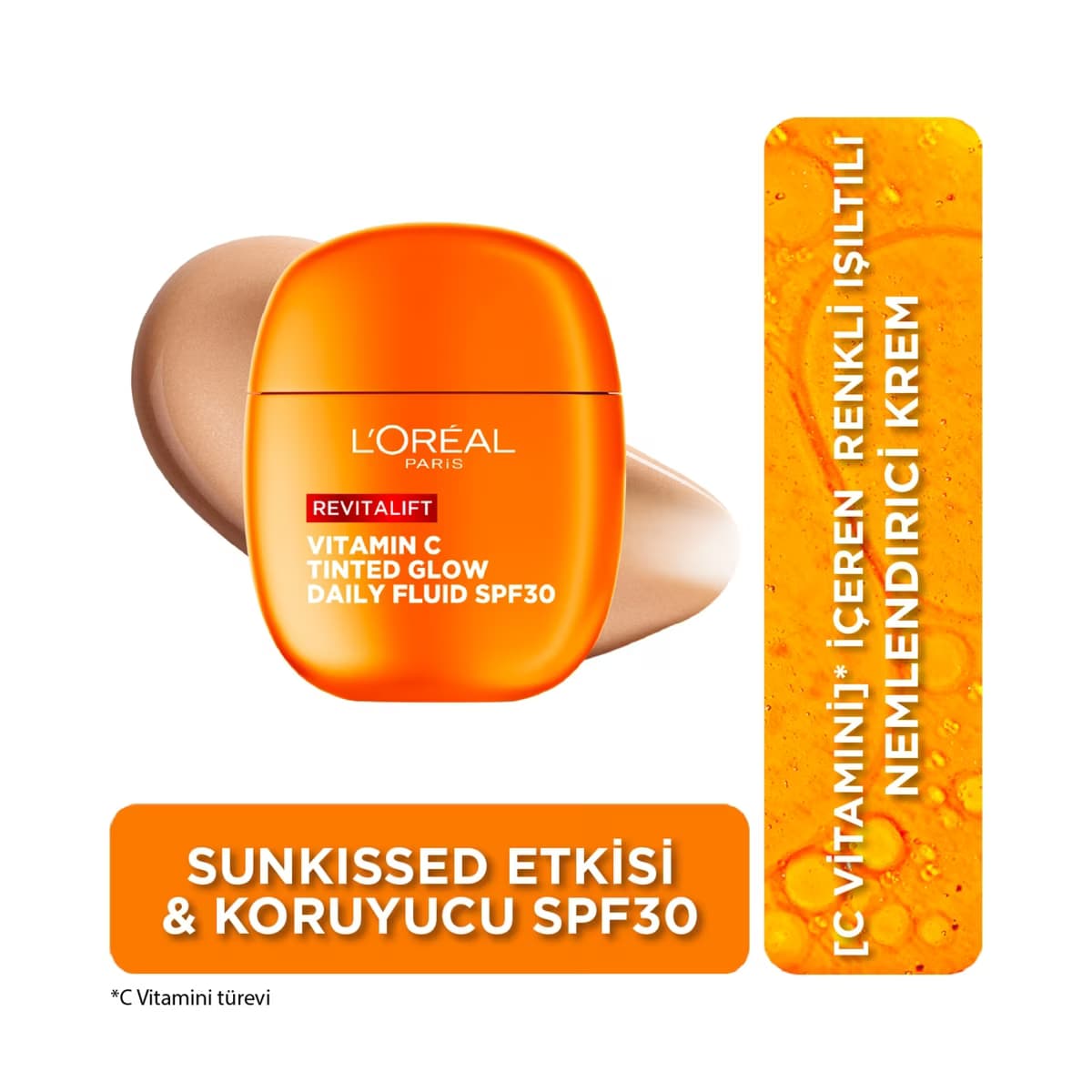 Loreal Paris Revitalift Clinical C Vitamini İçeren Renkli Işıltılı SPF30 Nemlendirici Yüz Güneş Kremi 40 ml - Gratis