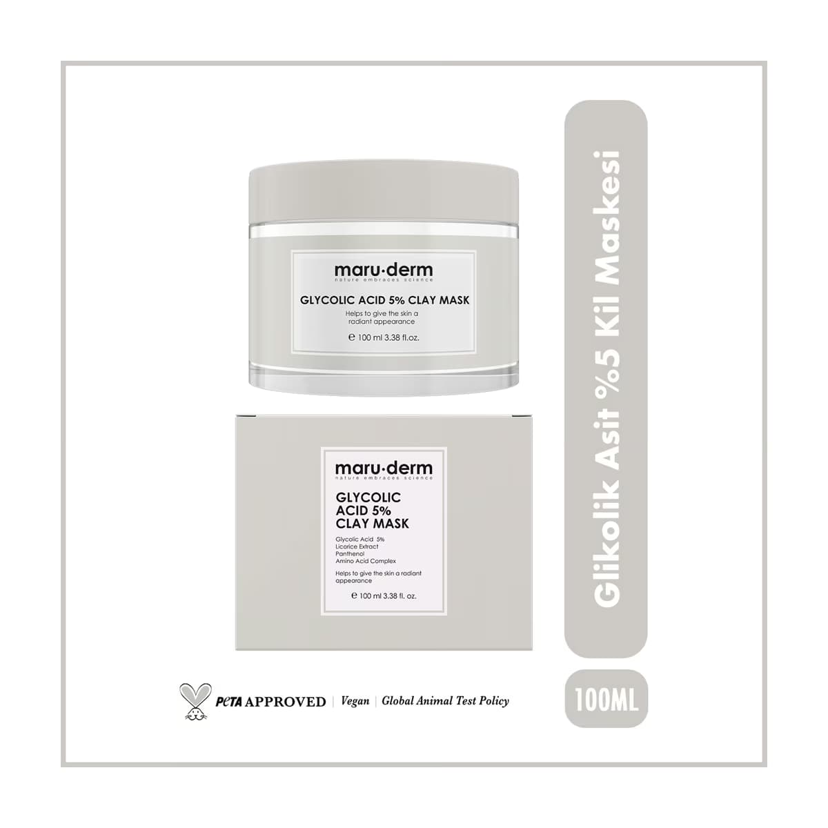 Maruderm Glikolik Asit %5 Kil Yüz Maskesi 100 ml - Gratis
