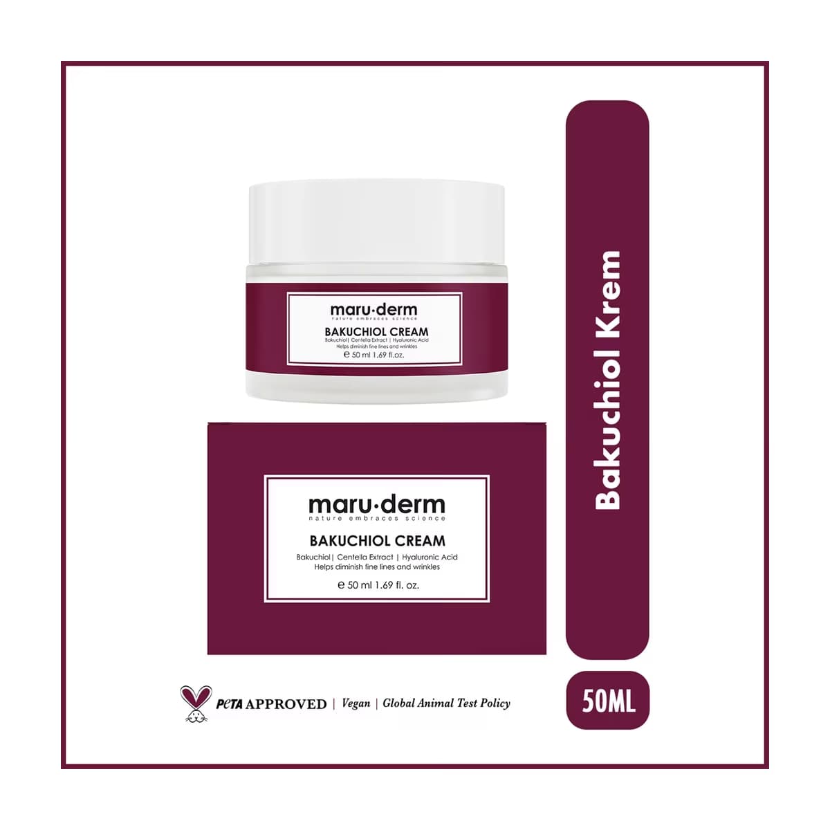 Maruderm Bakuchiol Yüz Bakım Kremi 50 ml - Gratis
