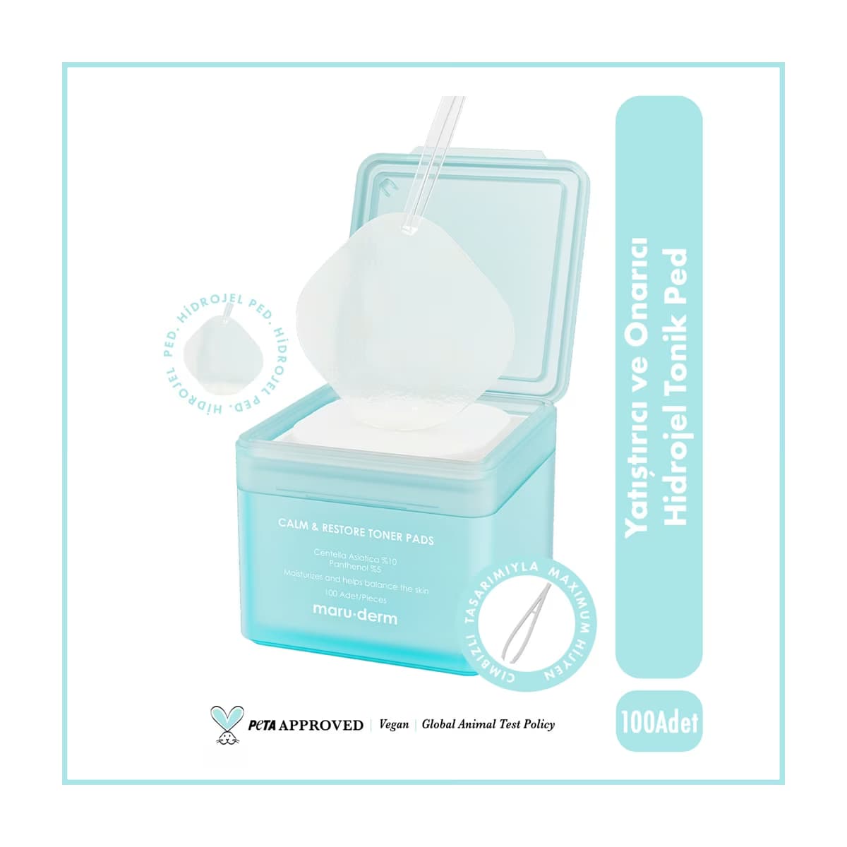 Maruderm Yatıştırıcı ve Onarıcı (Calme & Restore) Tonik Ped 100 Adet - Gratis