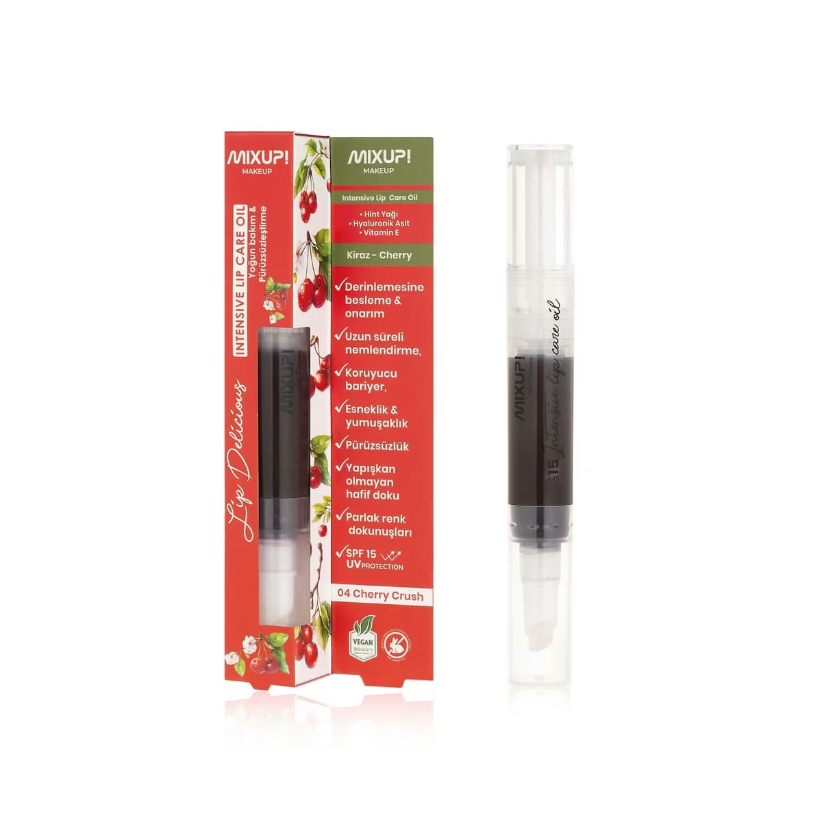 Mixup! Lip Delicious Oil Pen Dudak Yağı 04 Cherry Crush - Gratis