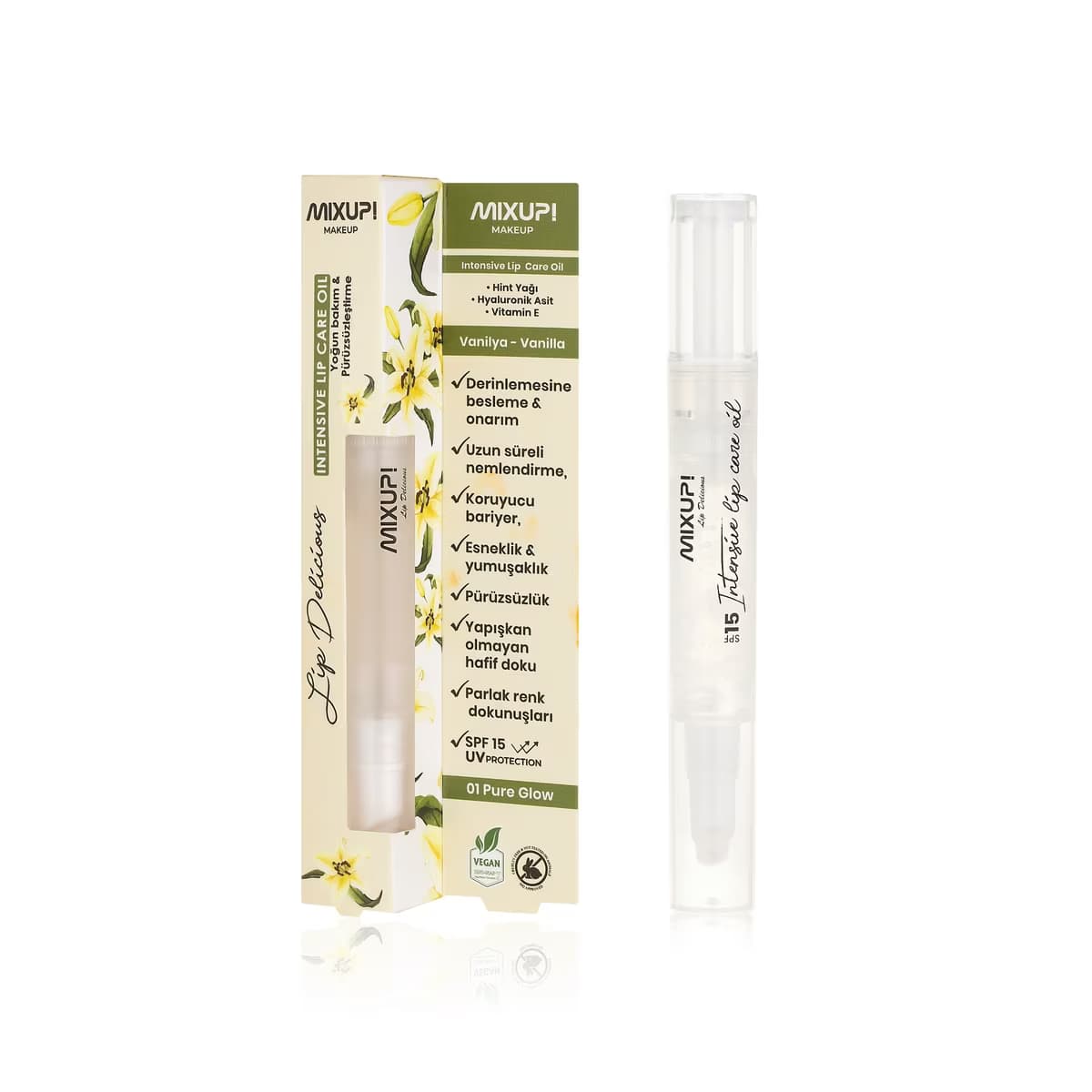 Mixup! Lip Delicious Oil Pen Dudak Yağı 01 Pure Glow - Gratis