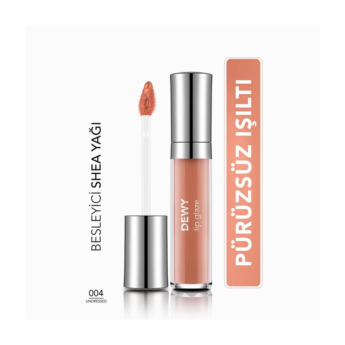 Flormar Dewy Lip Glaze Dudak Parlatıcısı 004 Undressed - Gratis