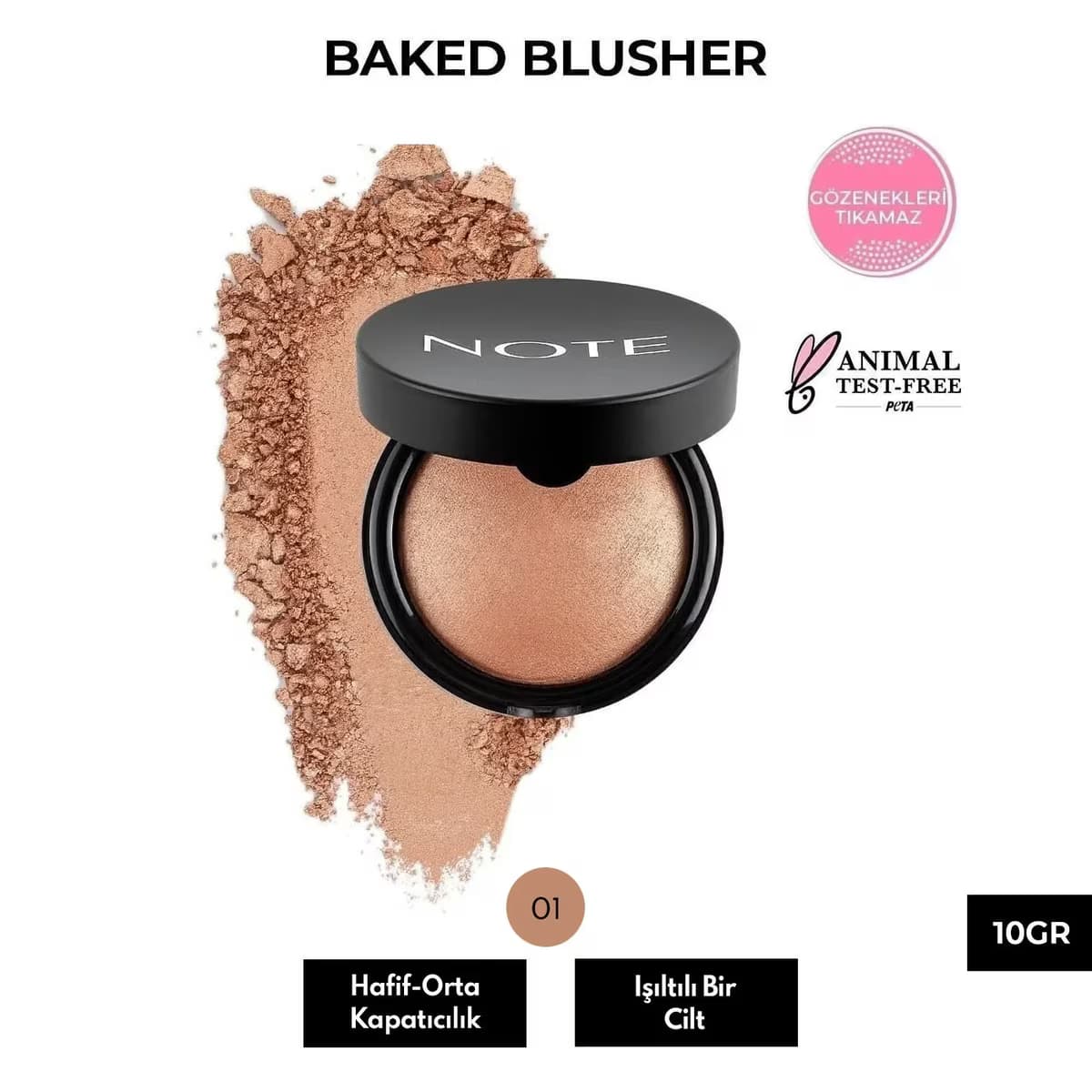 Note Baked Işıltılı Highlighter Allık 01 Pleasure