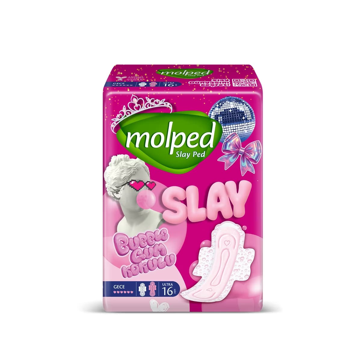 Molped Slay Gece Hijyenik Ped 16'lı - Gratis