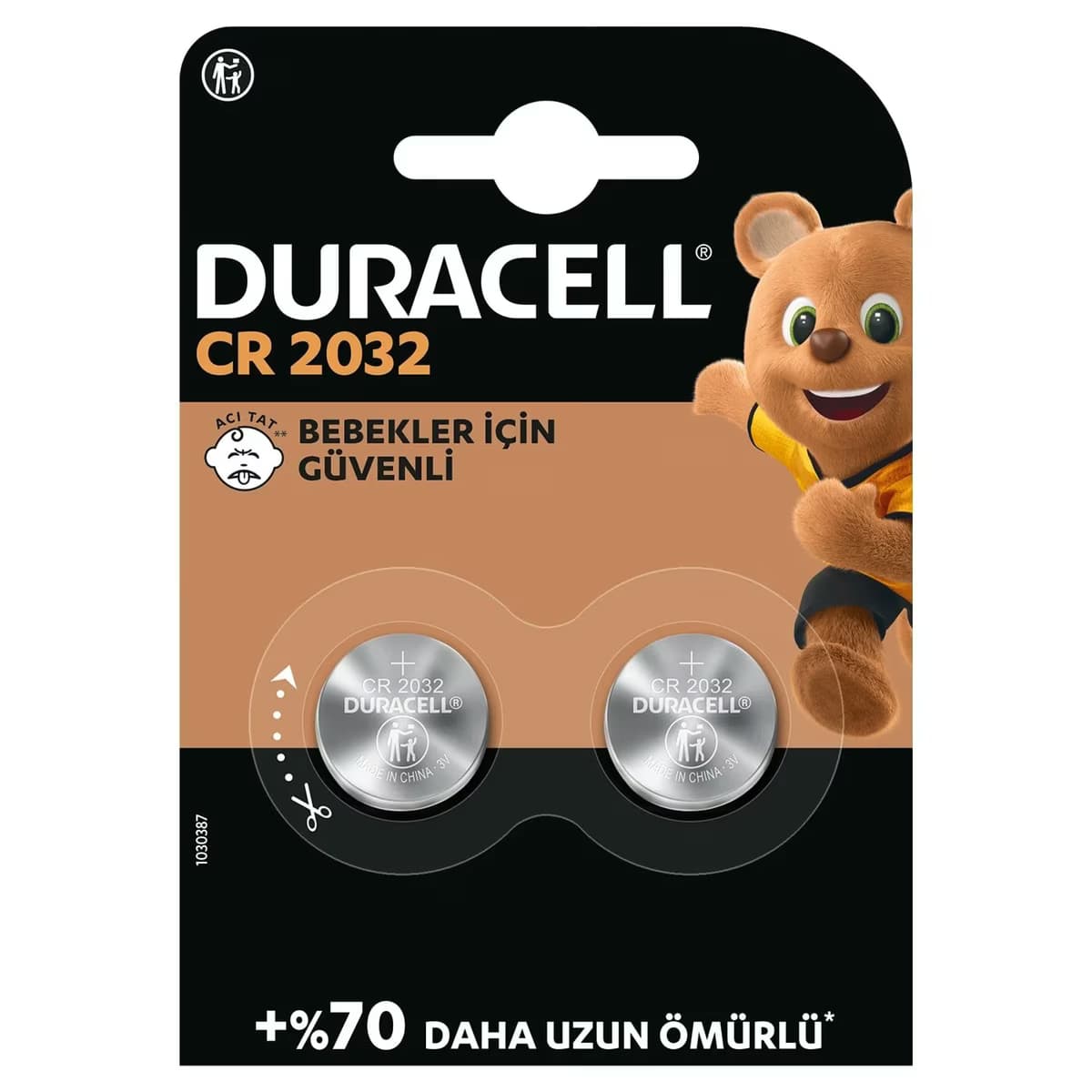 Duracell CR 2032 Lityum Düğme Pil (2’li paket) 3V, (CR2032)
