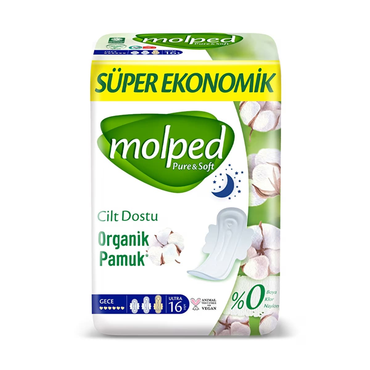 Molped Pure & Soft Süper Eko Gece 16'lı - Gratis