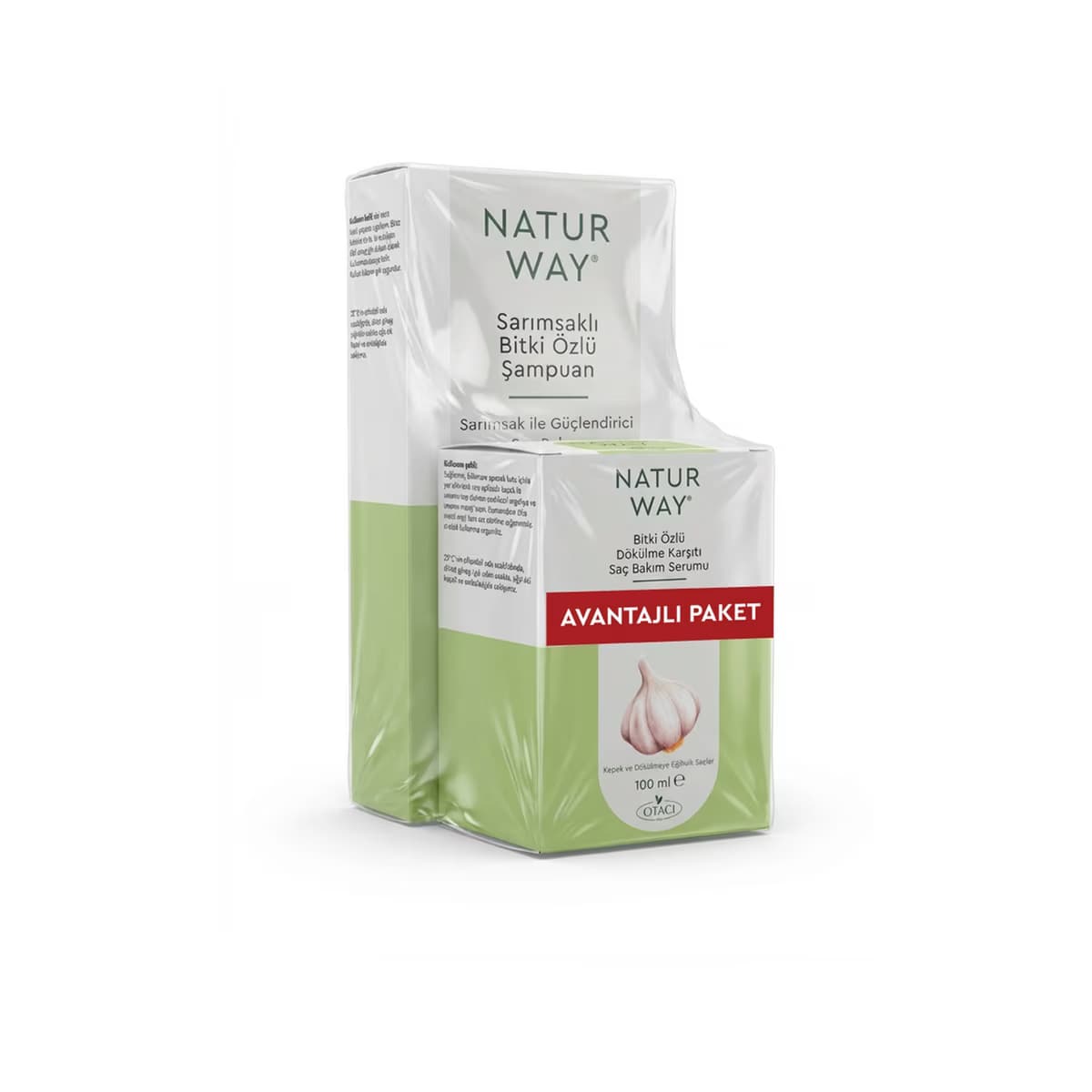 Otacı Naturway Sarımsak Özlü Dökülmeye Karşı Saç Bakım Seti (Şampuan 500 ml + Serum 100 ml) - Gratis