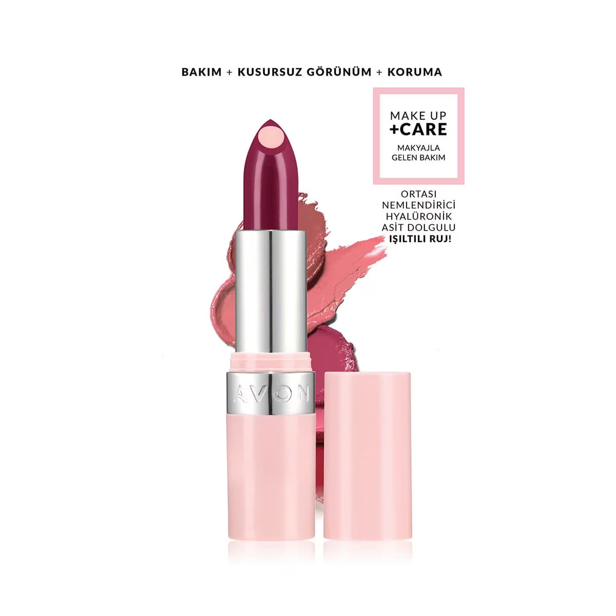 Avon Make Up +Care Hydramatic Shine Hyalüronik Asit İçeren Ruj Burgundy - Gratis
