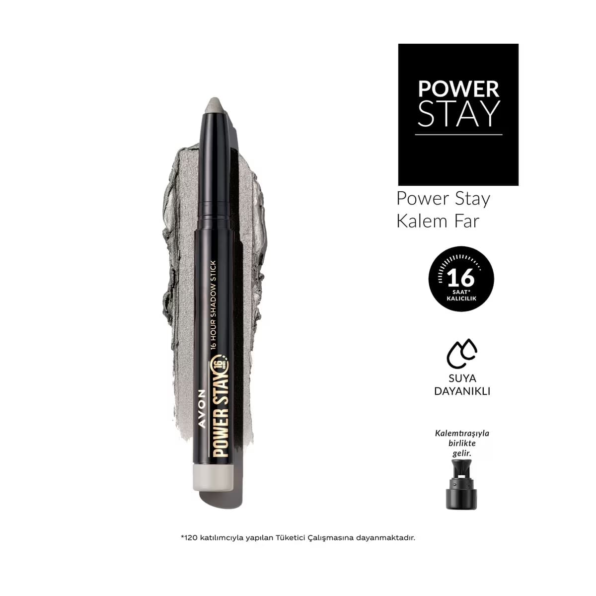 Avon Power Stay Stik Göz Farı Cool Silver - Gratis