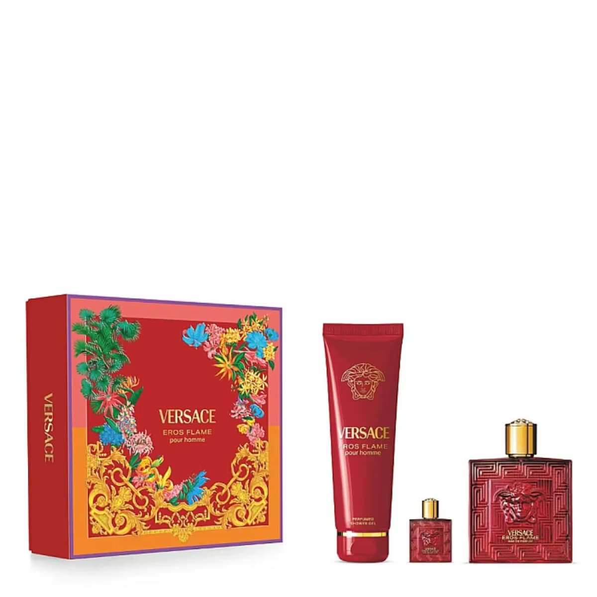 Versace Eros Flame 100 ml Edp Parfüm + 5 ml Edp Parfüm + 150 ml Duş Jeli̇