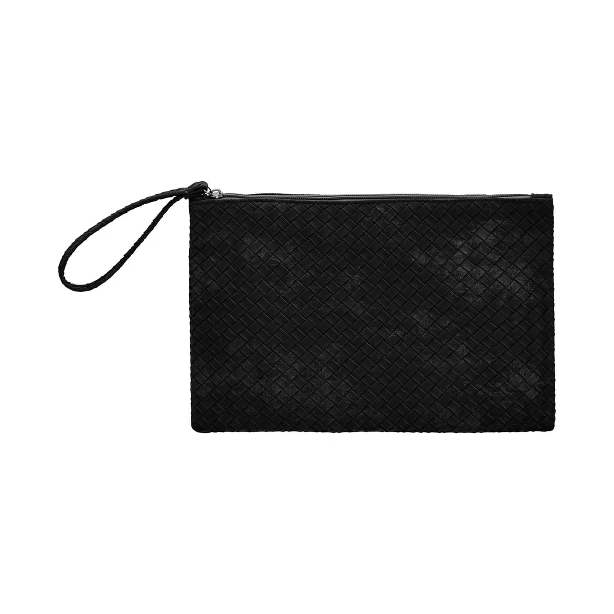 Eklips Siyah Örgü Desen Yansımalı Clutch Çanta - Gratis