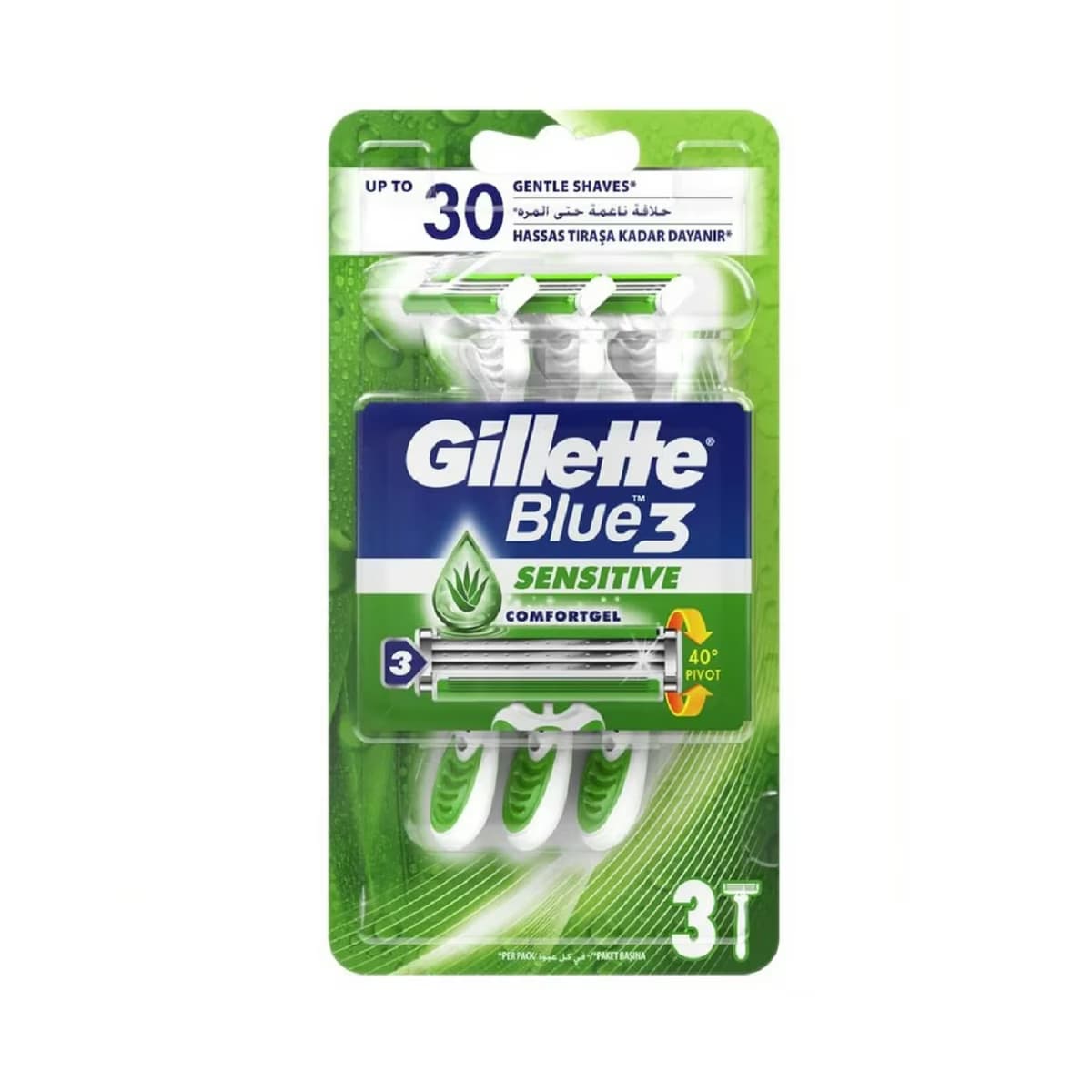 Gillette Tıraş Bıçağı Blue 3 Sensitive 3'lü