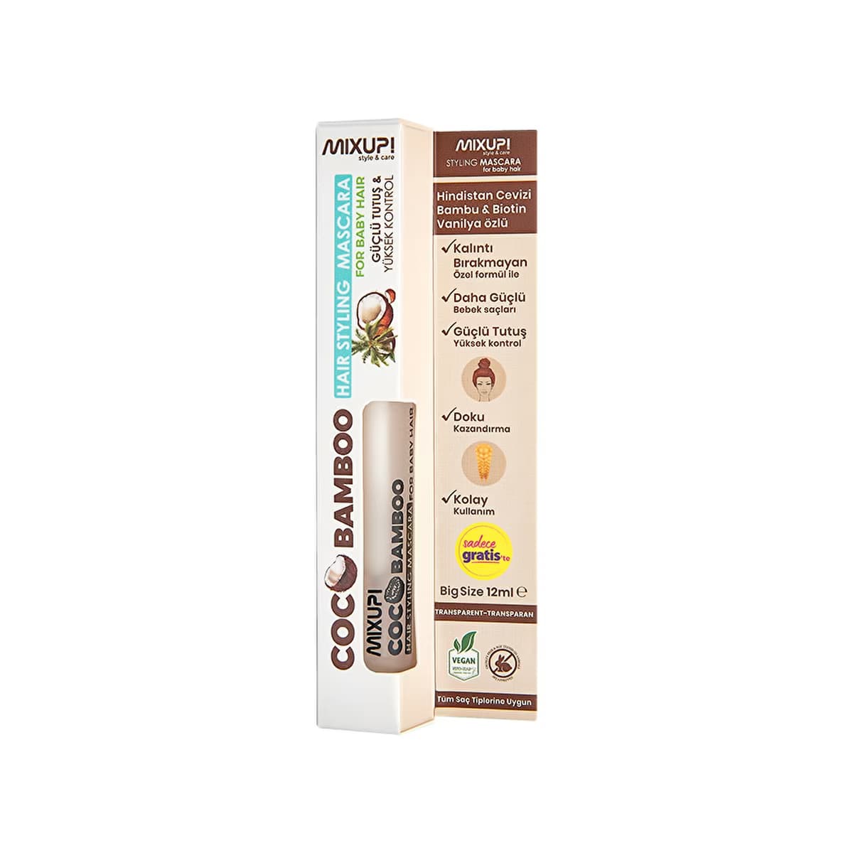 Mixup! CocoBamboo Hair Styling Mascara 12 ml (Transparan) - Gratis