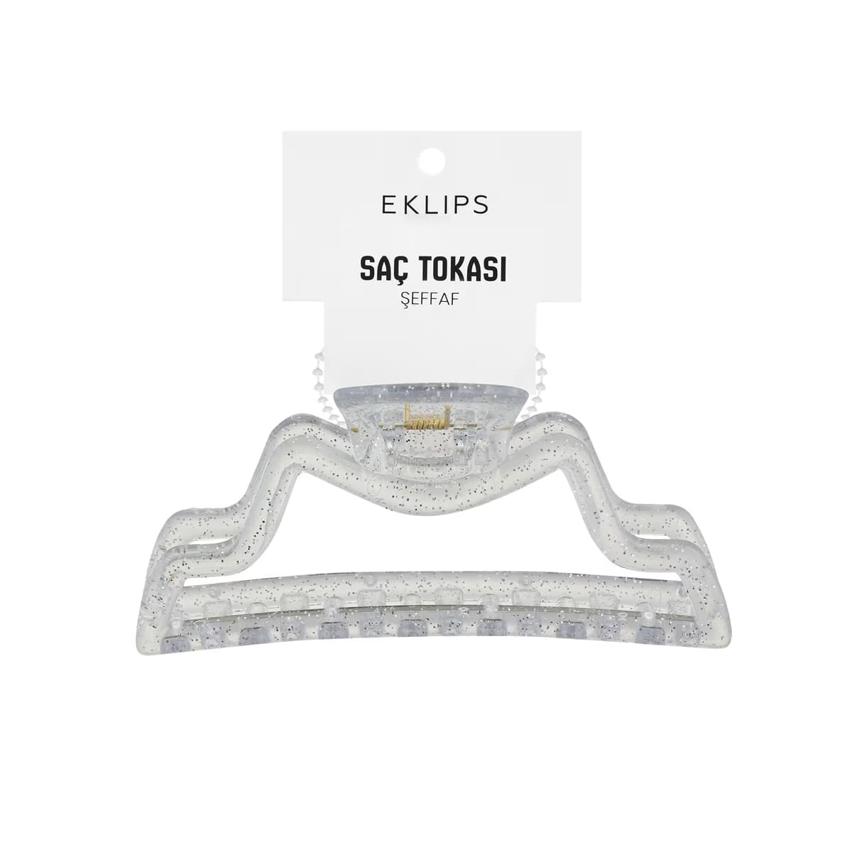 Eklips Kıvrımlı Mandal Toka Simli Şeffaf - Gratis