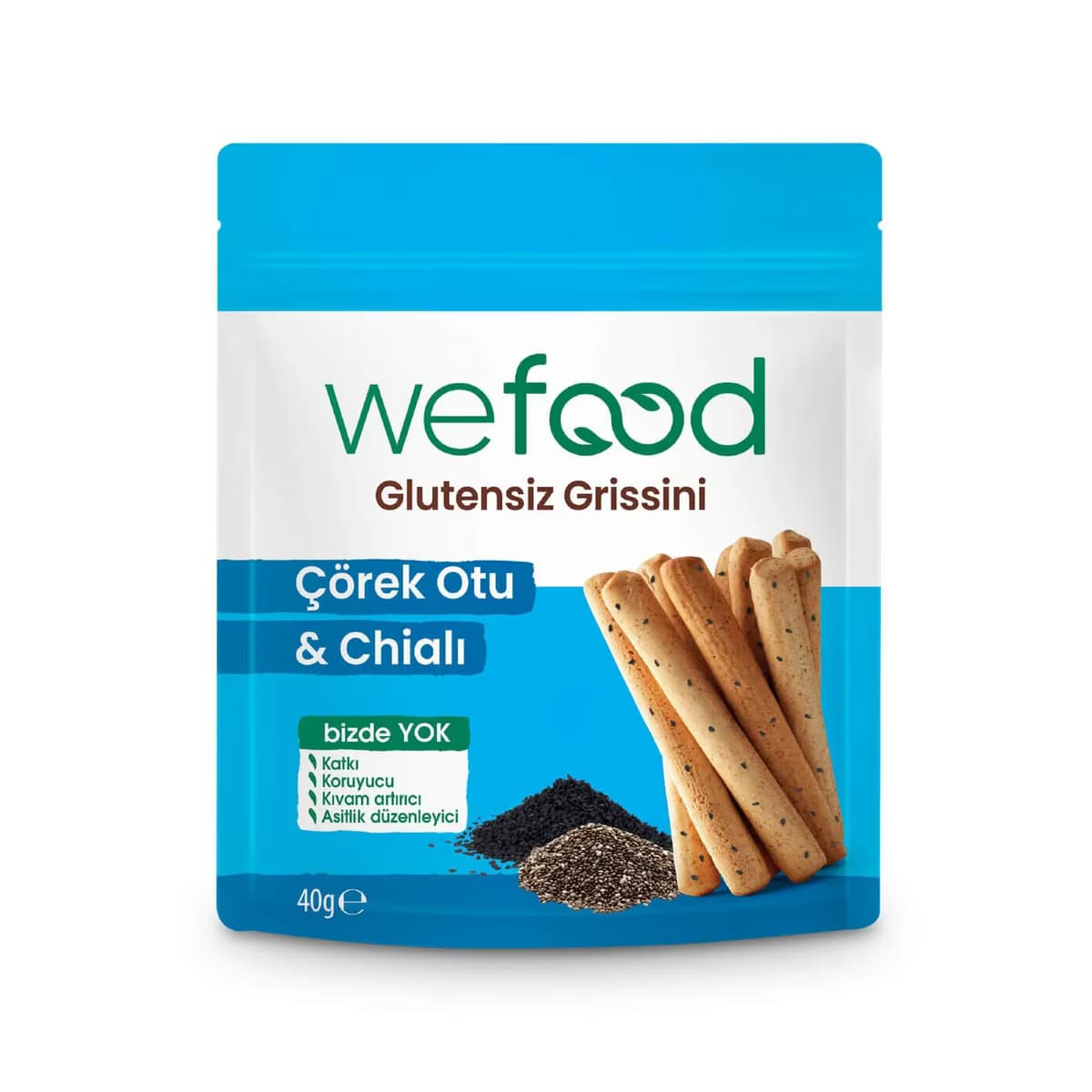 Wefood Glutensiz Grissini Çörek Otu ve Chiali 40 gr