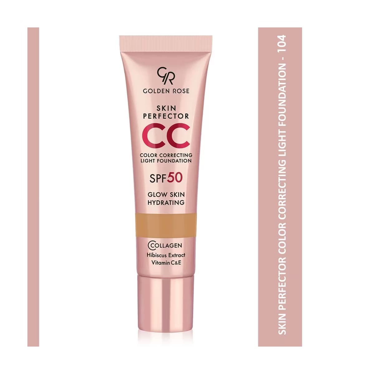 Golden Rose Skin Perfect CC SPF50 Fondöten 104 Warm Honey - Gratis