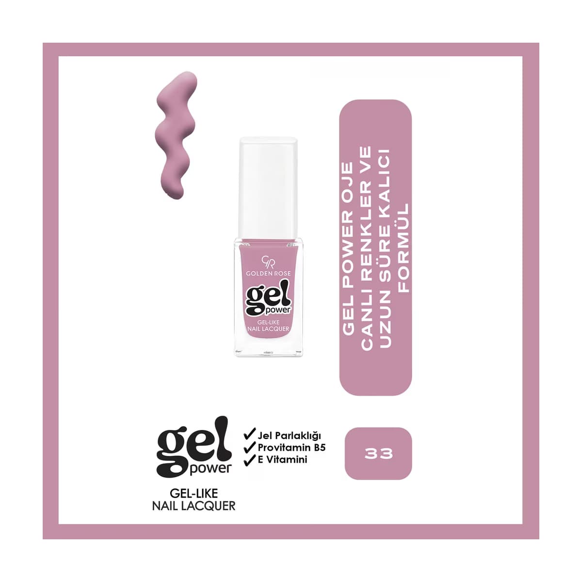 Golden Rose Power Gel Like Nail Oje No: 33 - Gratis