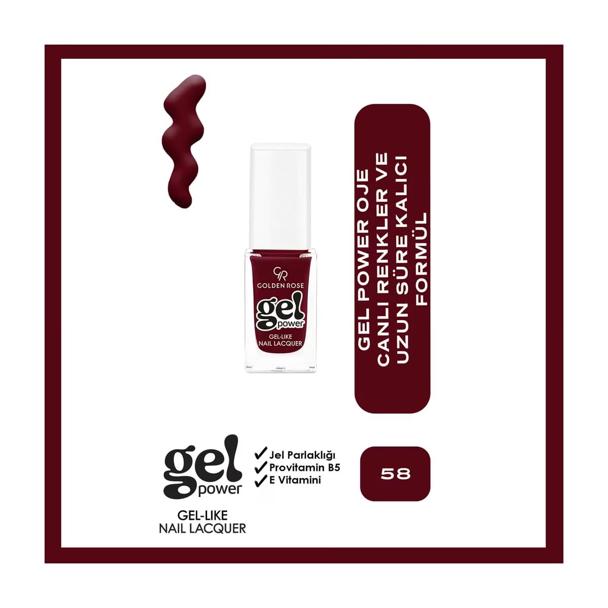 Golden Rose Power Gel Like Nail Oje No: 58 - Gratis