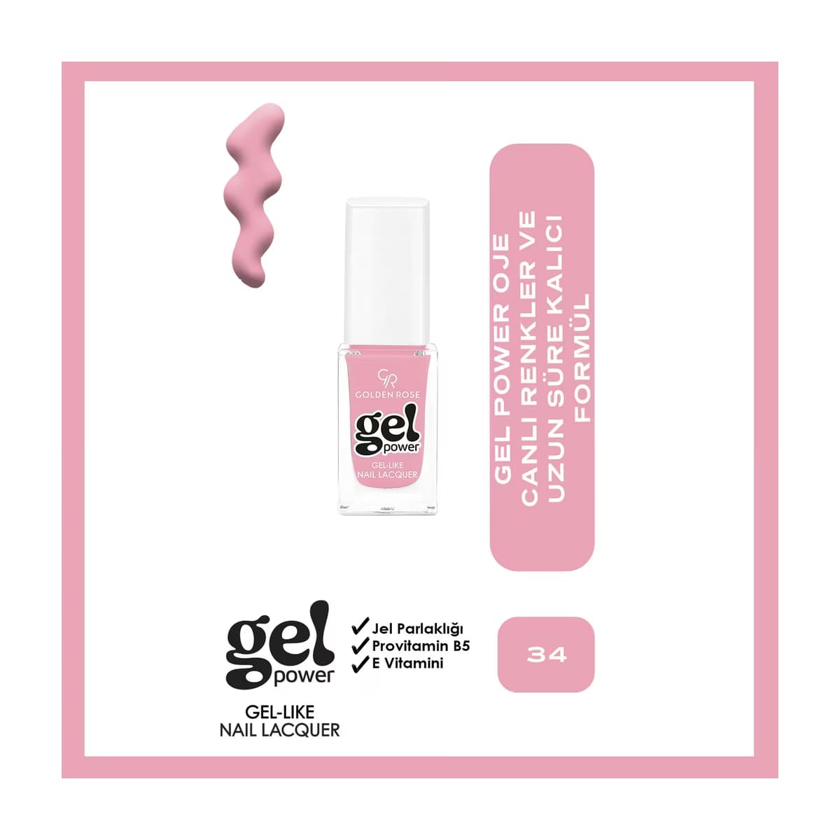 Golden Rose Power Gel Like Nail Oje No: 34 - Gratis