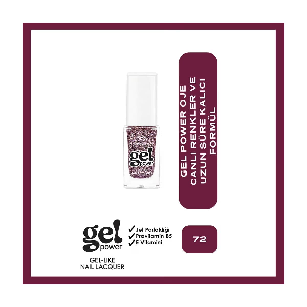 Golden Rose Power Gel Like Nail Oje No: 72 - Gratis