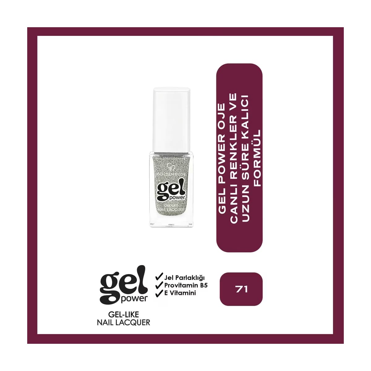 Golden Rose Power Gel Like Nail Oje No: 71 - Gratis