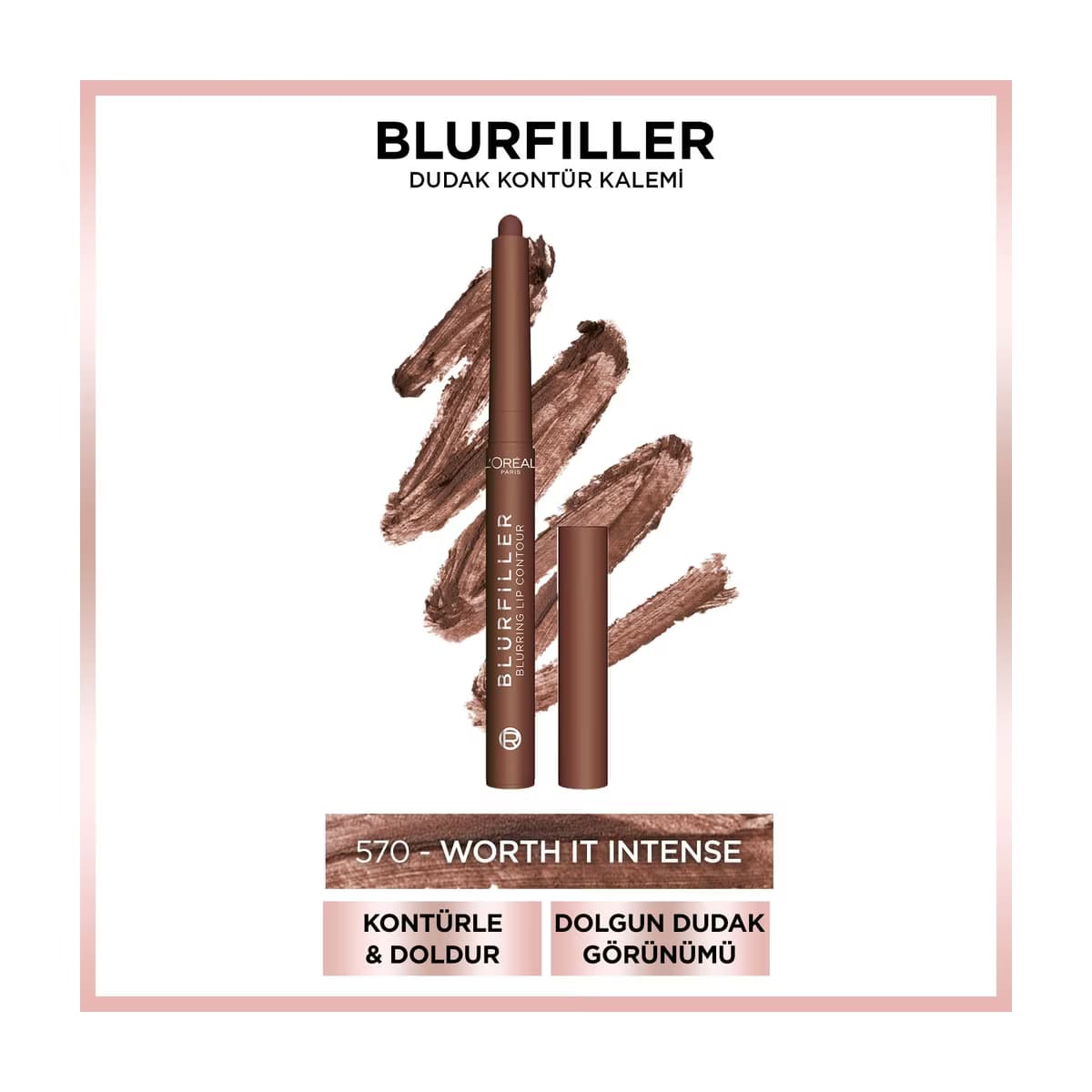 Loreal Paris Blurfiller Dudak Kontür Kalemi 570 Worth It Intense - Gratis