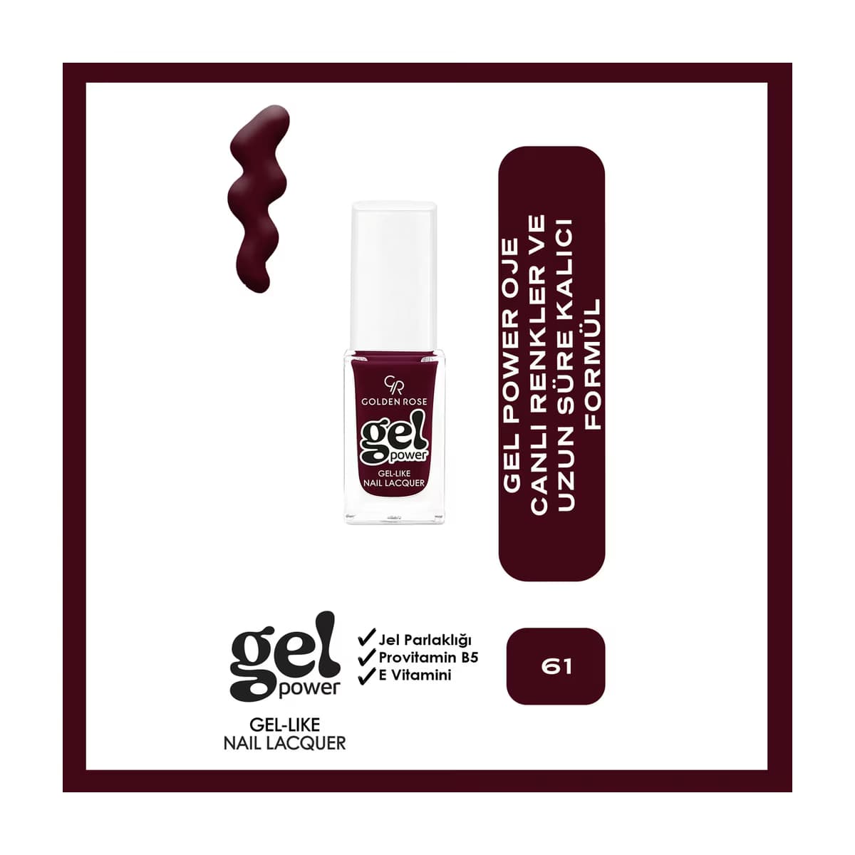 Golden Rose Power Gel Like Nail Oje No: 61 - Gratis