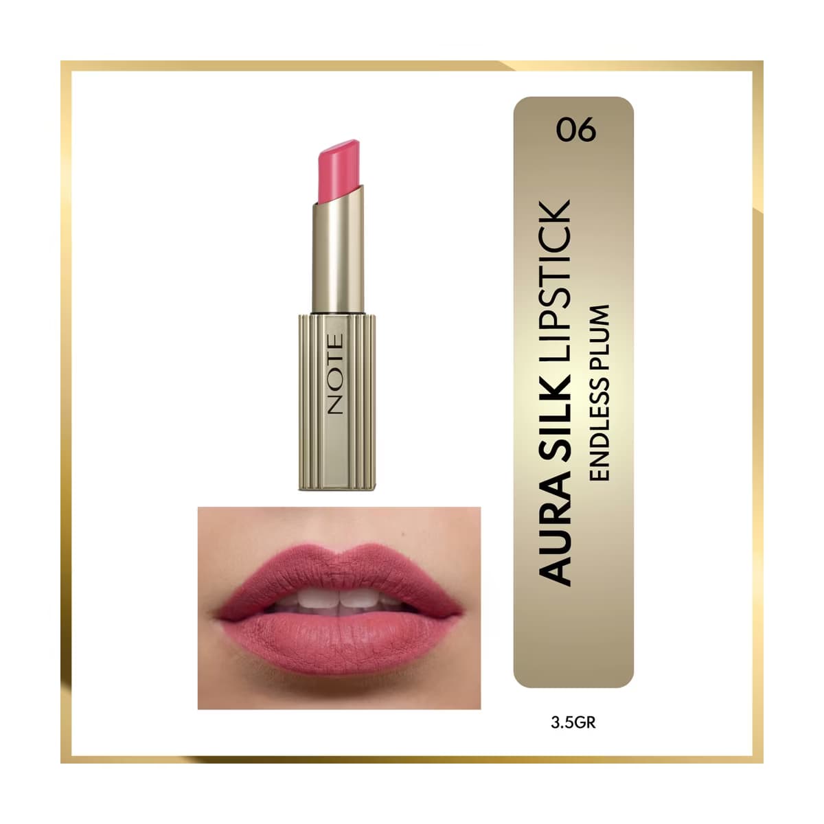 Note Aura Silk Lipstick 06 Endless Plum Kremsi Yarı Parlak Ruj Pembe