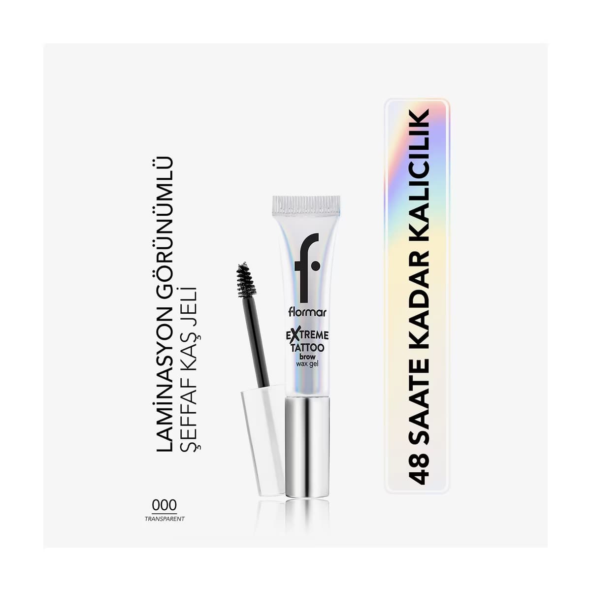 Flormar Extreme Tattoo Uzun Süre Sabitleyici Etkili Transparan Jel Kaş Wax - Gratis