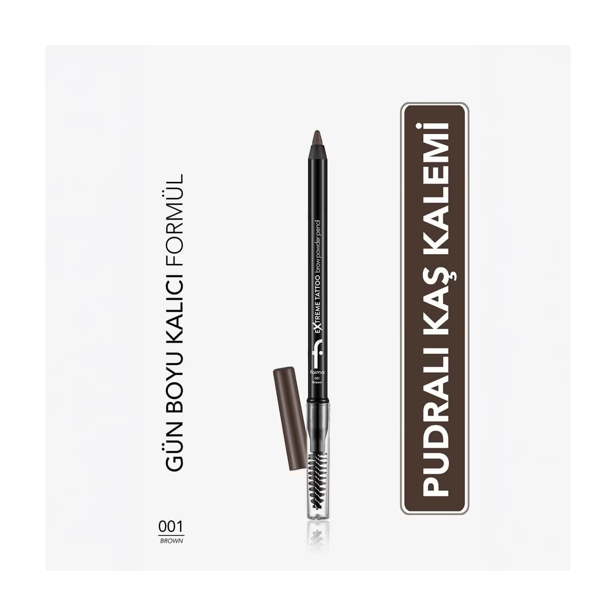 Flormar Extreme Tattoo Uzun Süre Kalıcı Fırçalı Kaş Kalemi 001 Brown - Gratis