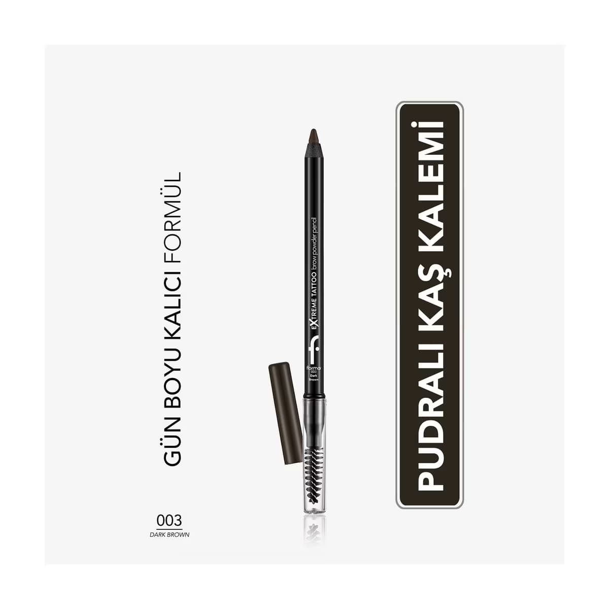 Flormar Extreme Tattoo Uzun Süre Kalıcı Fırçalı Kaş Kalemi 003 Dark Brown - Gratis