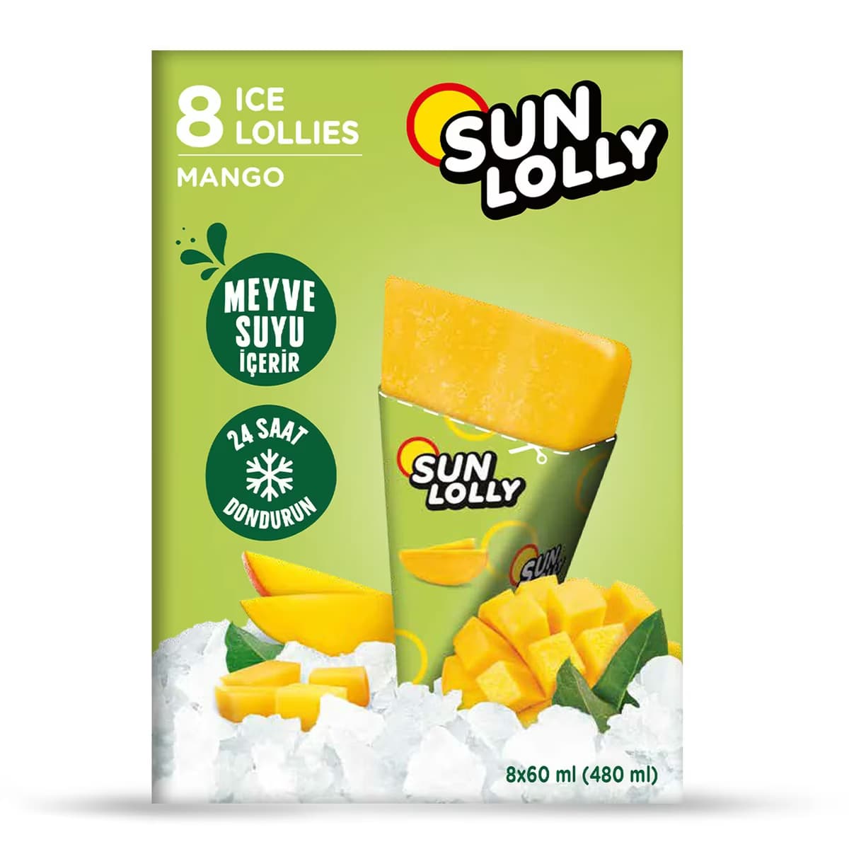 Sun Lolly Mango Aromalı Su Buzu 8x60 ml
