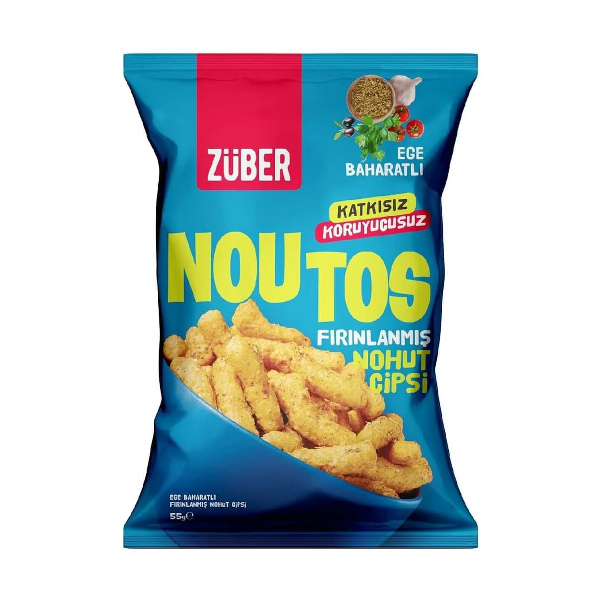 Züber Noutos Fırınlanmış Nohut Cipsi Ege Baharatlı 55 gr