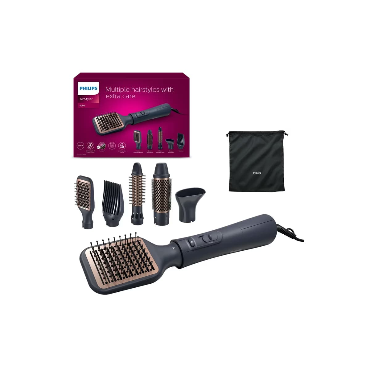 Philips Argan Yağı Seramik Kaplama Saç Şekillendirme ve Kurutma Seti BHA530/00 - Gratis