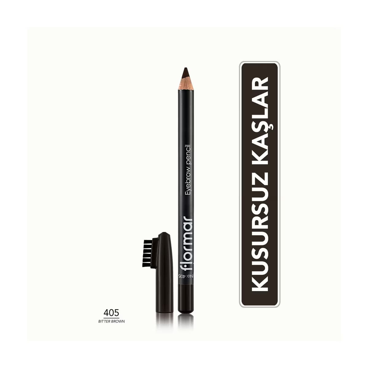 Flormar Yumuşak Uçlu ve Dağıtıcı Fırçalı Kaş Kalemi 405 Bitter Brown - Gratis