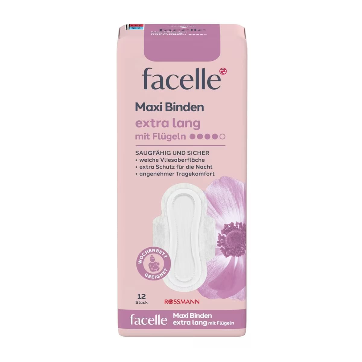 Facelle Maxi Ped Kanatlı Ekstra Uzun 12'li