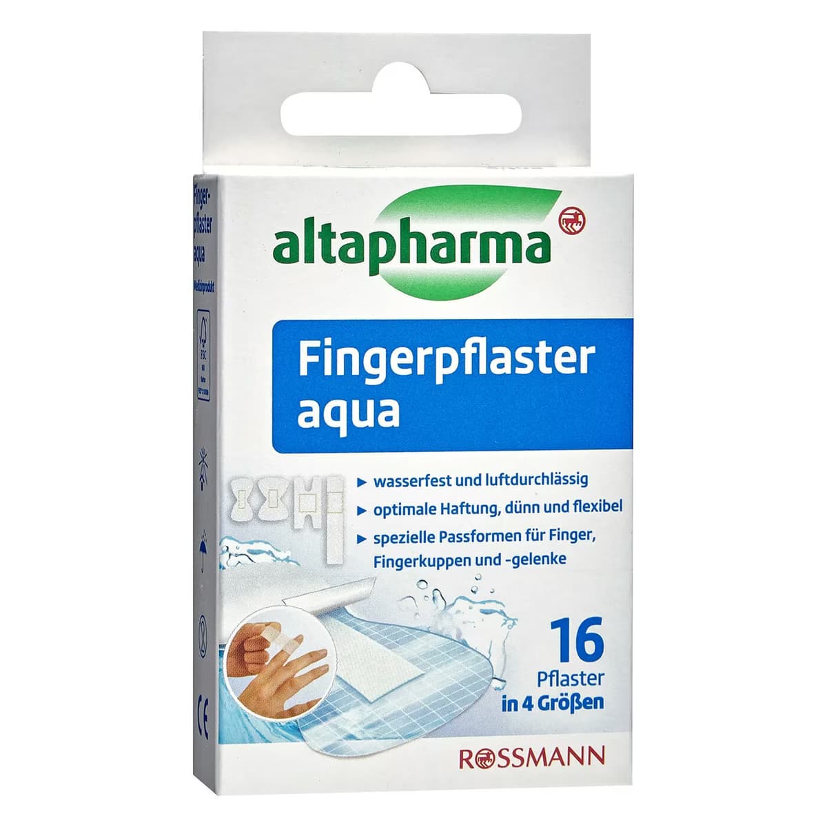 Altapharma Aqua Parmak Yara Bandı Suya Dayanıklı 4 Farklı Boyutta 16 Adet