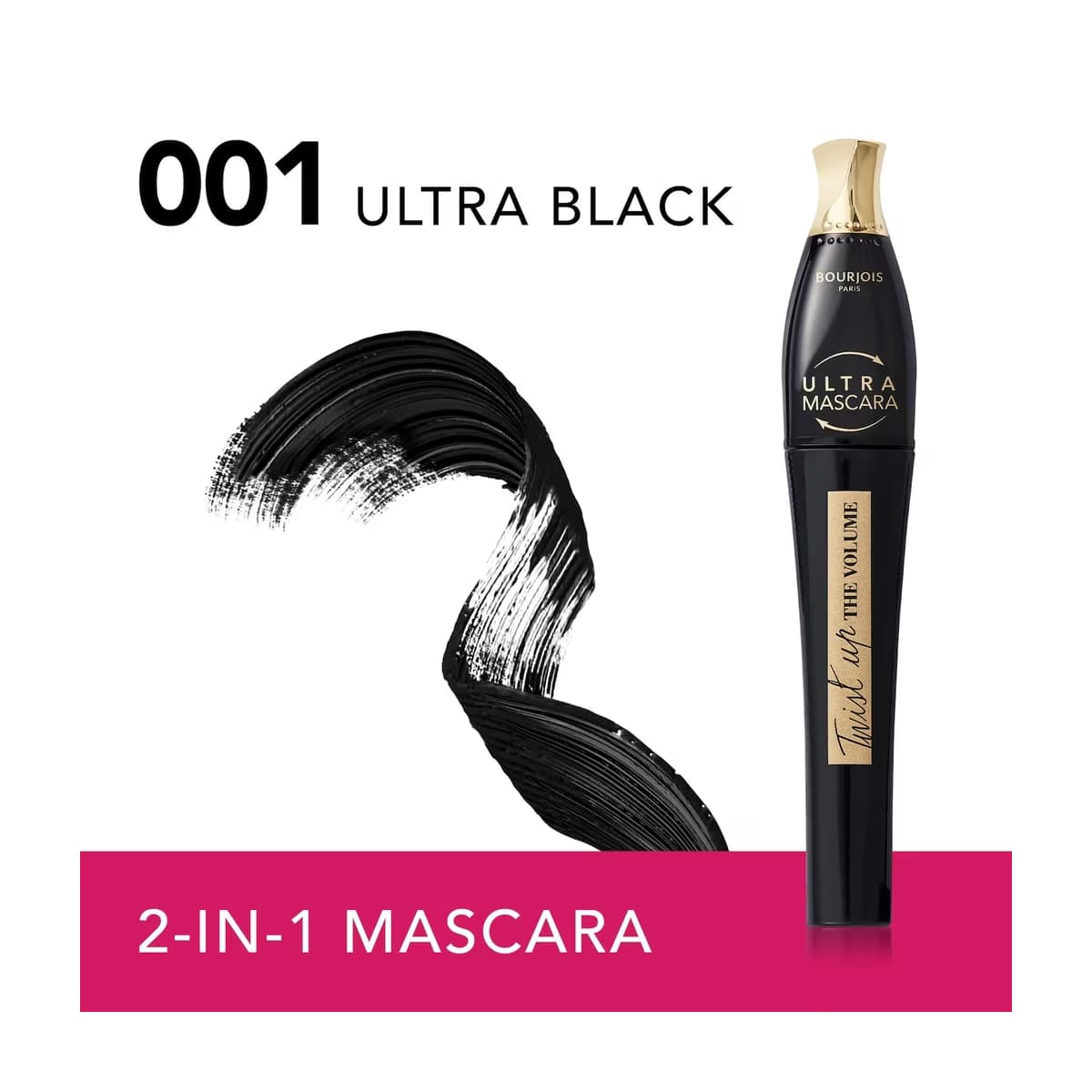 Bourjois Twist Up Volume 2 in 1 Maskara 001 Ultra Black