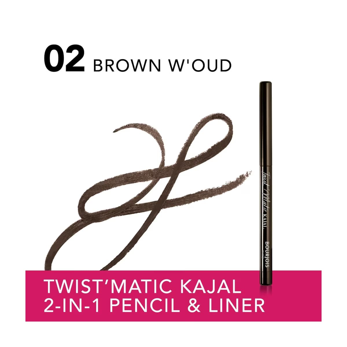 Bourjois Twist Matic Kajal 2 in 1 Göz Kalemi 02 Brown W'oud